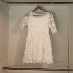 HANDMADE WHITE LACE MINI SUNDRESS SIZE 2-4
